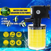 Aquarium Internal Filter Yellow 12W 1180F